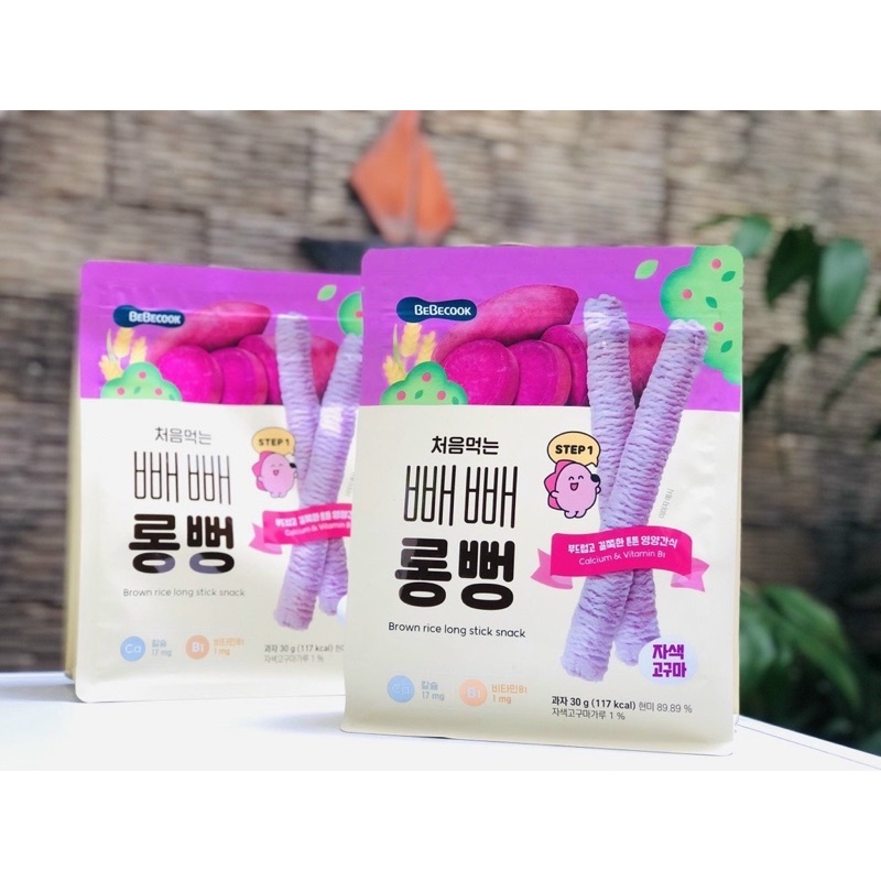 BÁNH GẠO LỨT HỮU CƠ THANH DÀI DẠNG QUE BEBECOOK HÀN QUỐC CHO BÉ