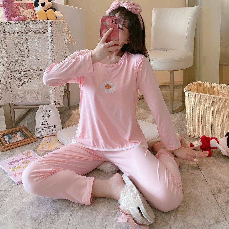 Bộ Đồ Ngủ Pijama Dài Tay Form Rộng Cho Bà Bầu