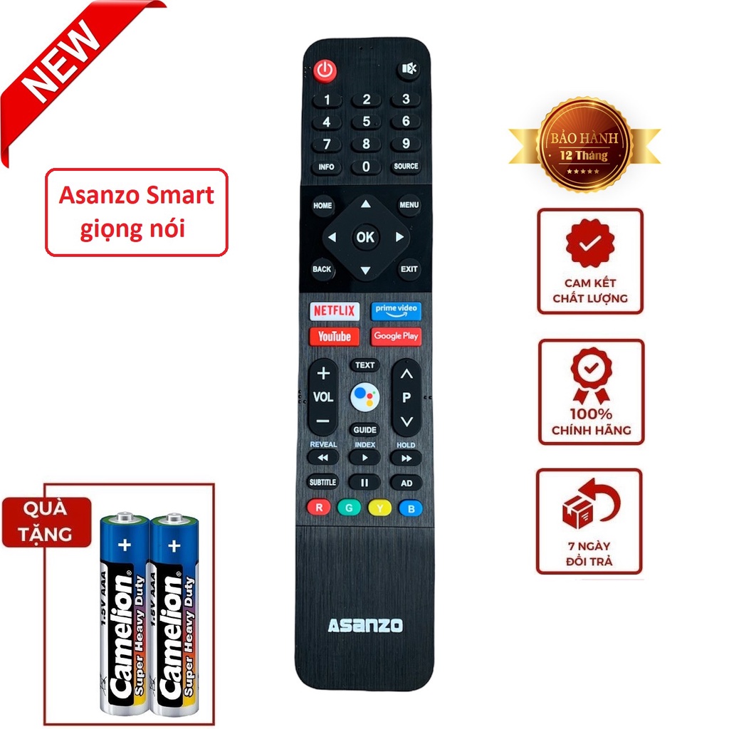 Điều khiển tivi Asanzo smart iSlim pro 32S51- 43S51, 55U71 giọng nói Bluetooth chính hãng mới 100% [