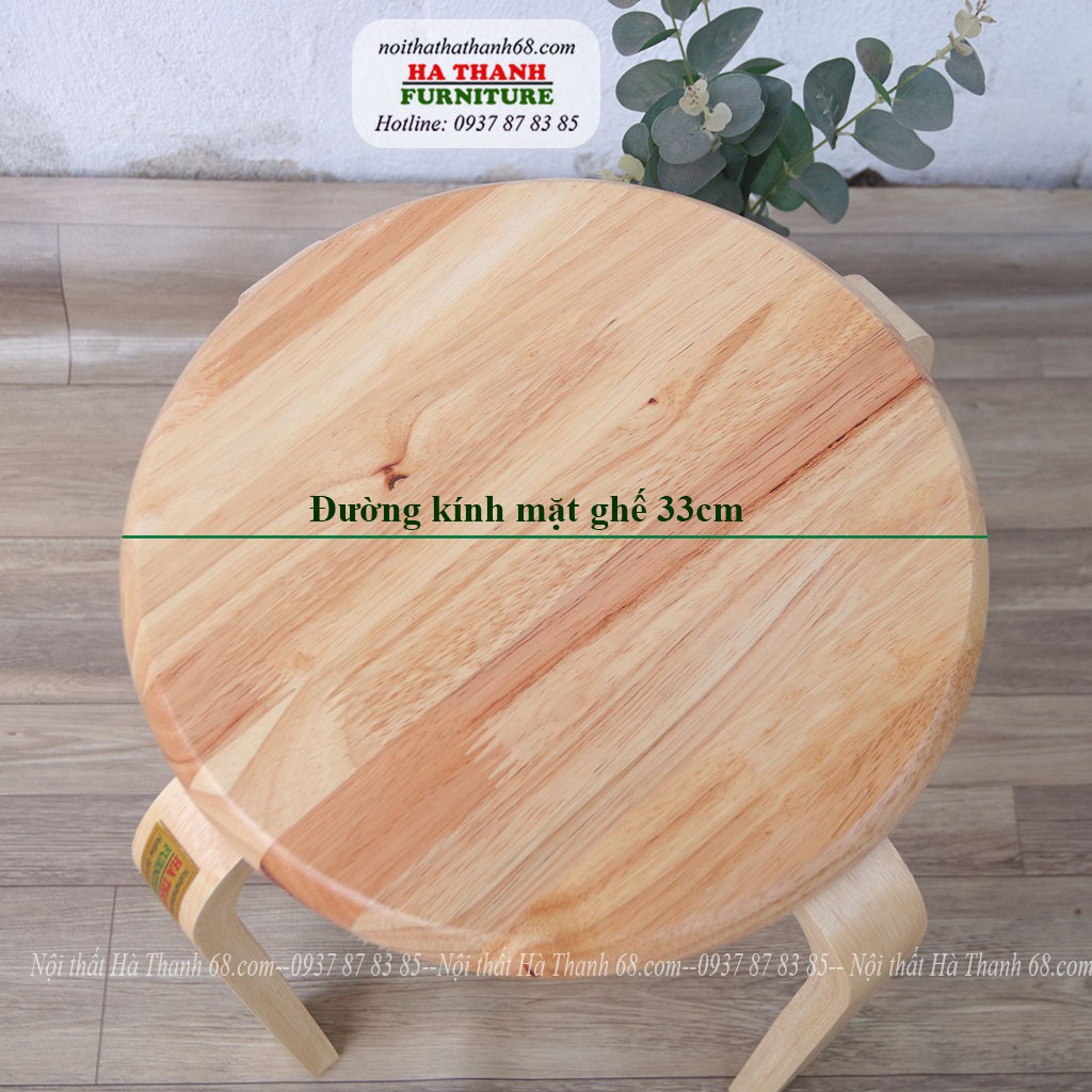 Ghế đôn tròn gỗ cao 45cm- Hàng ráp sẵn - Ghế làm việc, ghế ăn, ghế decor hiện đại