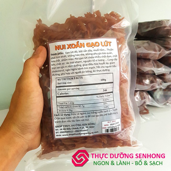 Nui XOẮN gạo lứt (500gr) Hoàn toàn từ thiên nhiên, không hóa chất phẩm màu | BigBuy360 - bigbuy360.vn