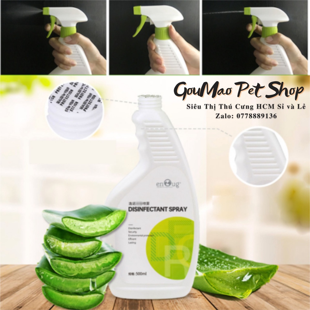 Xịt sát khuẩn, khử mùi chuồng nuôi Enoug Disinfectant Spray chai 500ml (kèm vòi xịt)