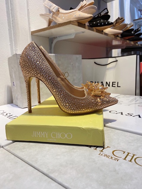 Giầy cao gót hoa đá Jimmichoo