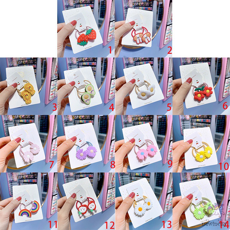 Dây Buộc Tóc Co Dãn Trang Trí Trái Cây Xinh Xắn Thời Trang Cho Bé