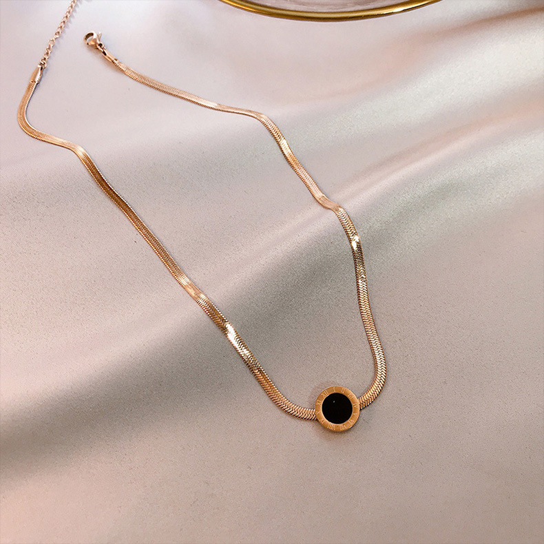 Mới Vòng cổ Mạ Vàng 18K Mặt Chữ Số La Mã