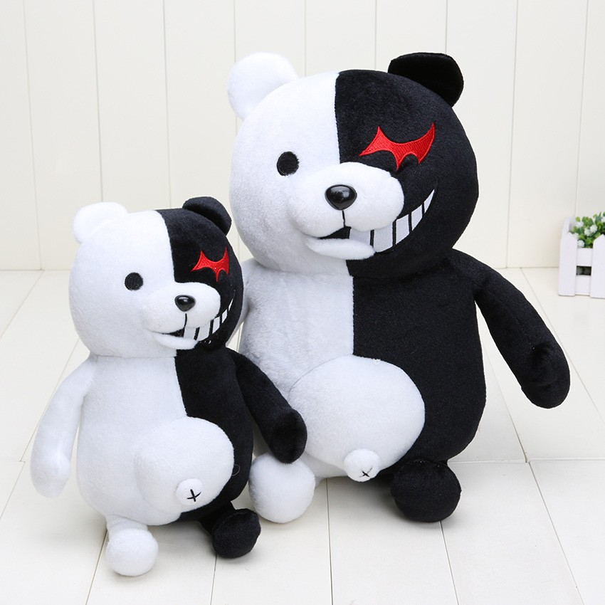 Gấu nhồi bông màu trắng đen dễ thương monokuma