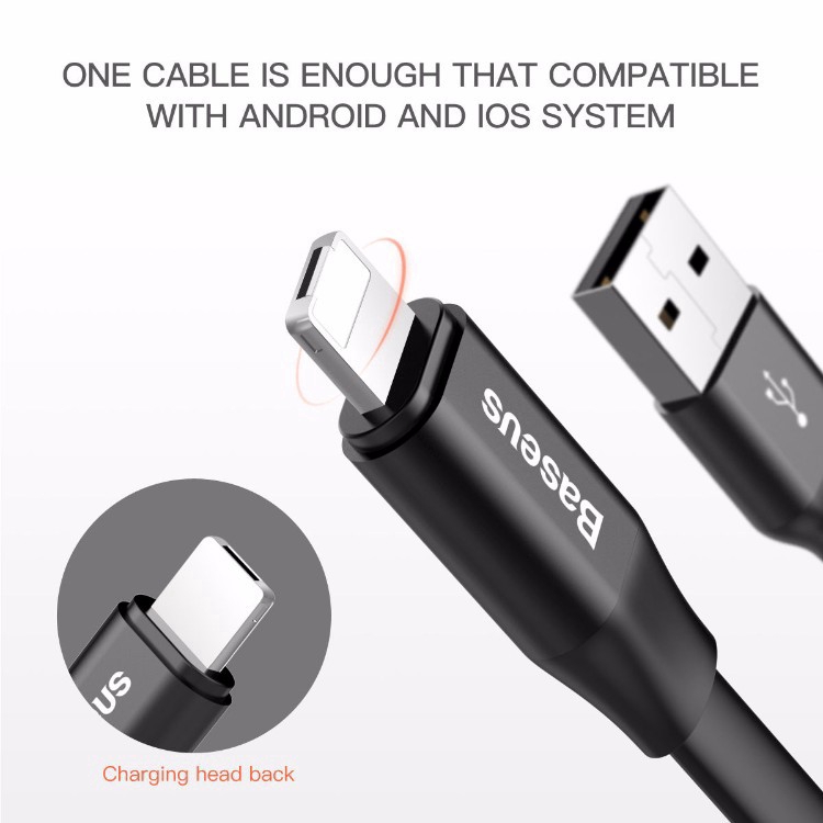 Baseus 2 in 1 Fast Charging USB Cable Lightning Micro for Android Samsung iPhone