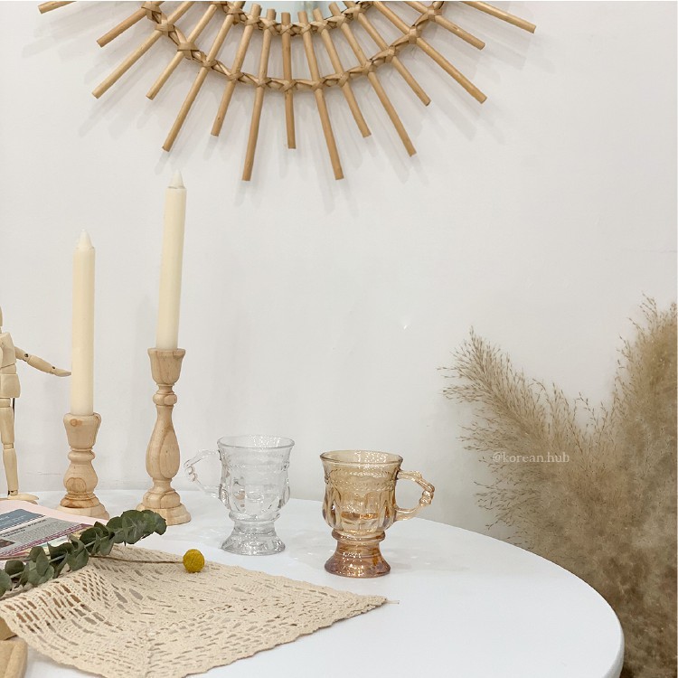 LY CỐC THỦY TINH AMBER CỔ ĐIỂN PHONG CÁCH VINTAGE. | BigBuy360 - bigbuy360.vn