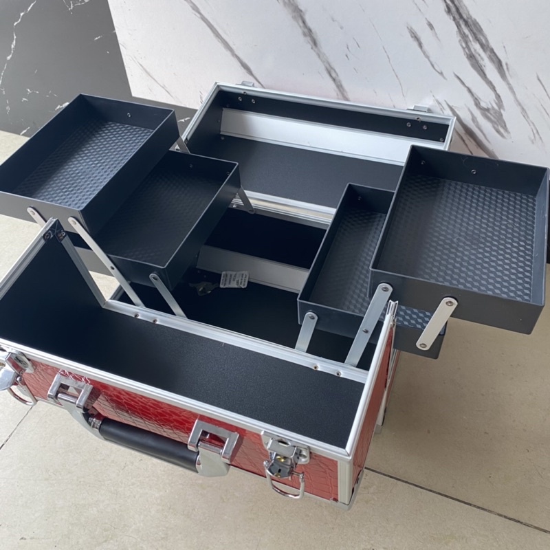 Cốp nhôm 2 tầng - cốp đựng đồ nail , nối mi , phun xăm sang chảnh