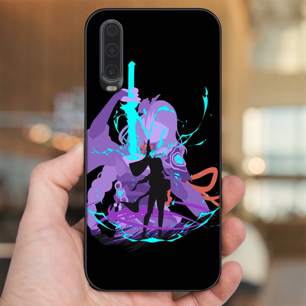 Ốp lưng Huawei P30 viền đen in hình Raiden Shogun Genshin Impact