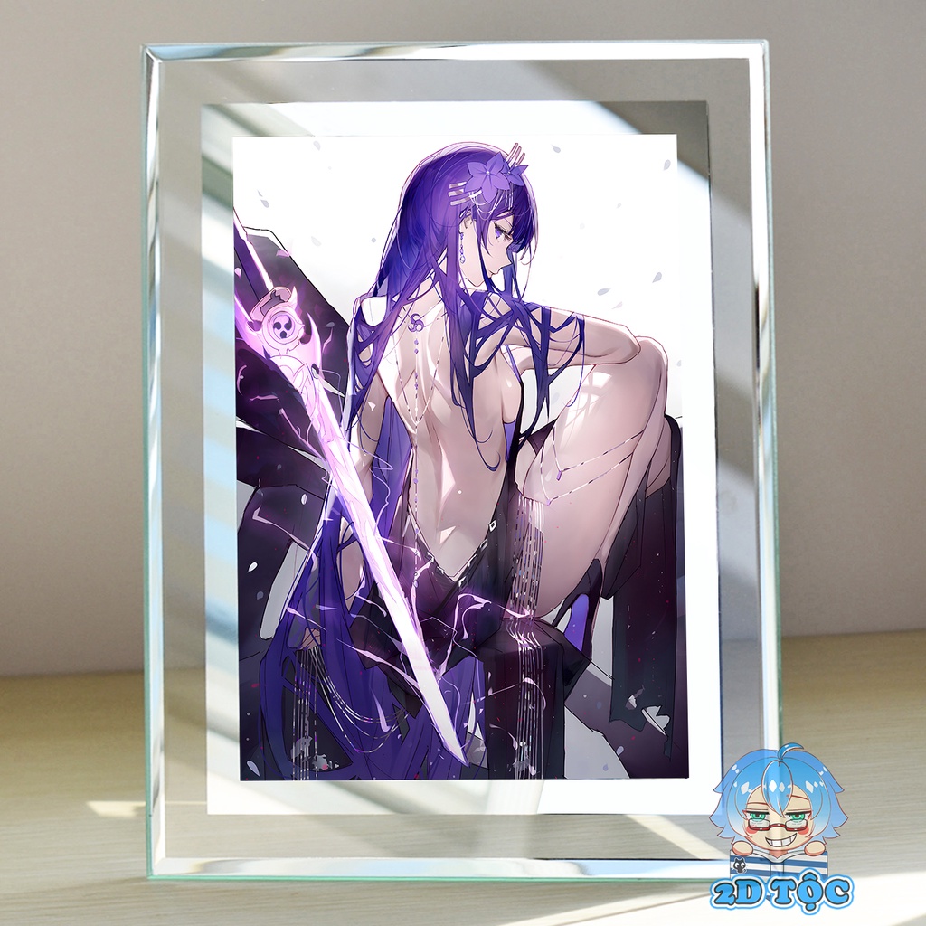 Khung kính để bàn Raiden Shogun (6) Game Genshin Impact  by 2D Tộc Shop