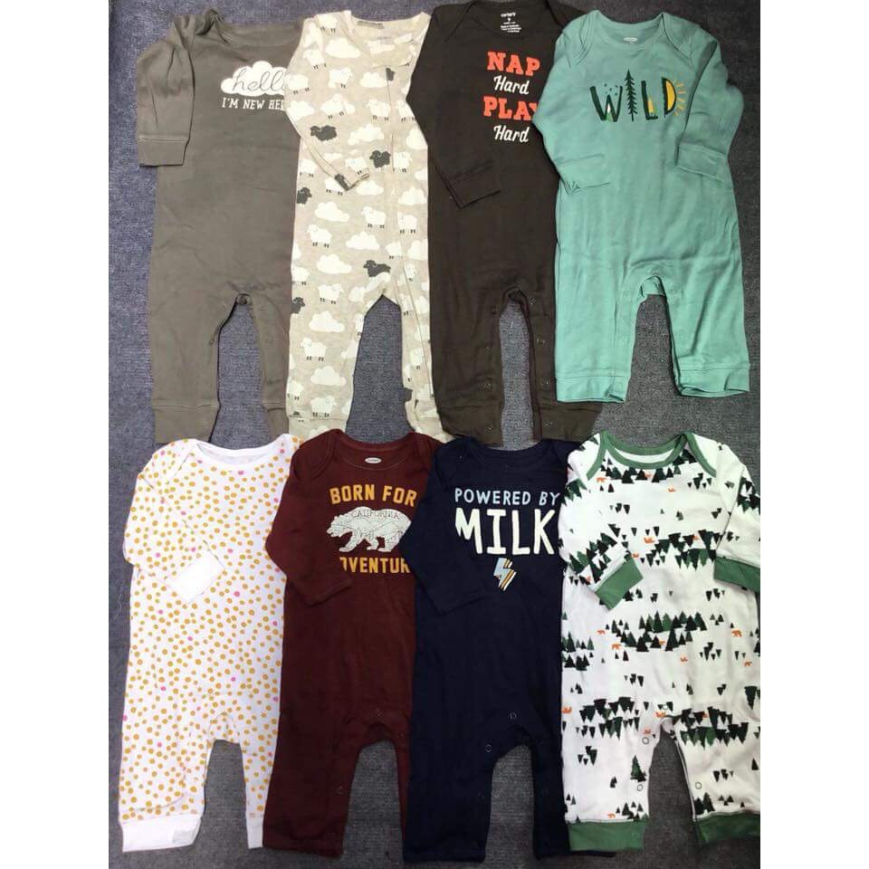 Body cotton liền tất, không tất cho bé trai và gái Hàng xuất dư