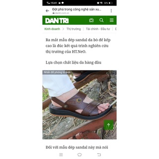 Dép sandal da nam - Sandal nam HT.NEO (2) da bò thật 100%, đế kếp cao 3,5cm cực đẹp khâu may chân quai siêu bền SD88