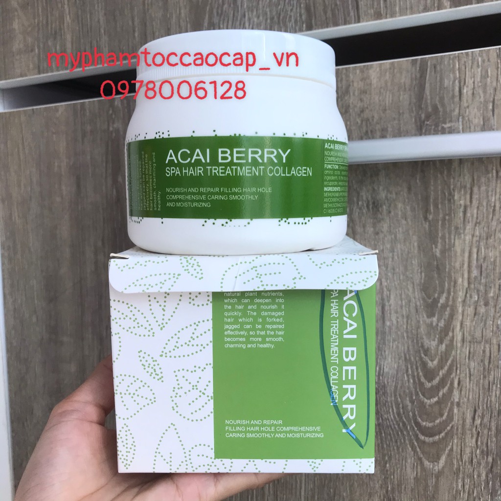 [Tặng_nón_trùm_ủ_Tóc] Hấp dầu siêu mềm mượt Collagen Acai Berry 500ml