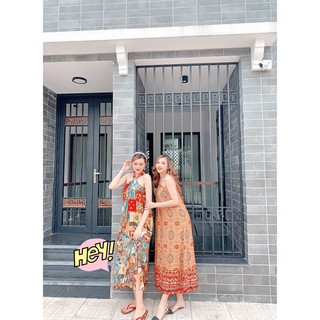 Đầm Maxi Họa Tiết Thổ Cẩm (3 màu)