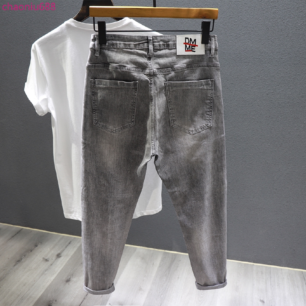 Quần Jeans Mỏng Màu Xám Khói Thời Trang Cho Nam