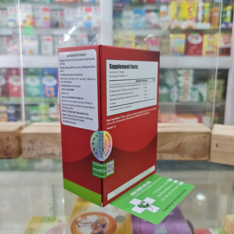 Viên uống Tăng đề kháng Gip Health Usa sâm, đông trùng ⚡ Nhập khẩu Mỹ ⚡ Hộp 30 viên Bồi bổ, Tăng cường sinh lực
