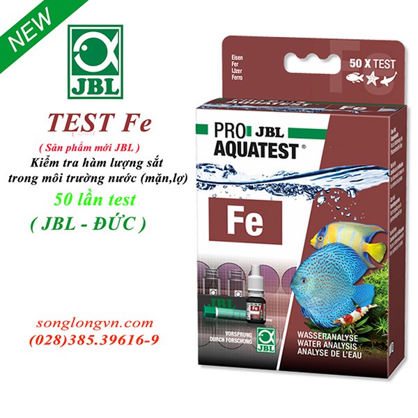 Hộp Test JBL Sắt Fe chính hãng- Kiểm tra hàm lượng Sắt Phèn (Fe) trong môi trường nước.