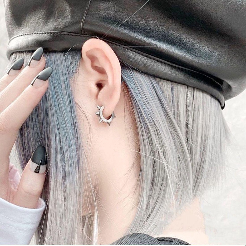 FORBETTER Khuyên Kẹp Vành Tai Tròn Phong Cách Punk Cổ Điển Cho Nam Và Nữ