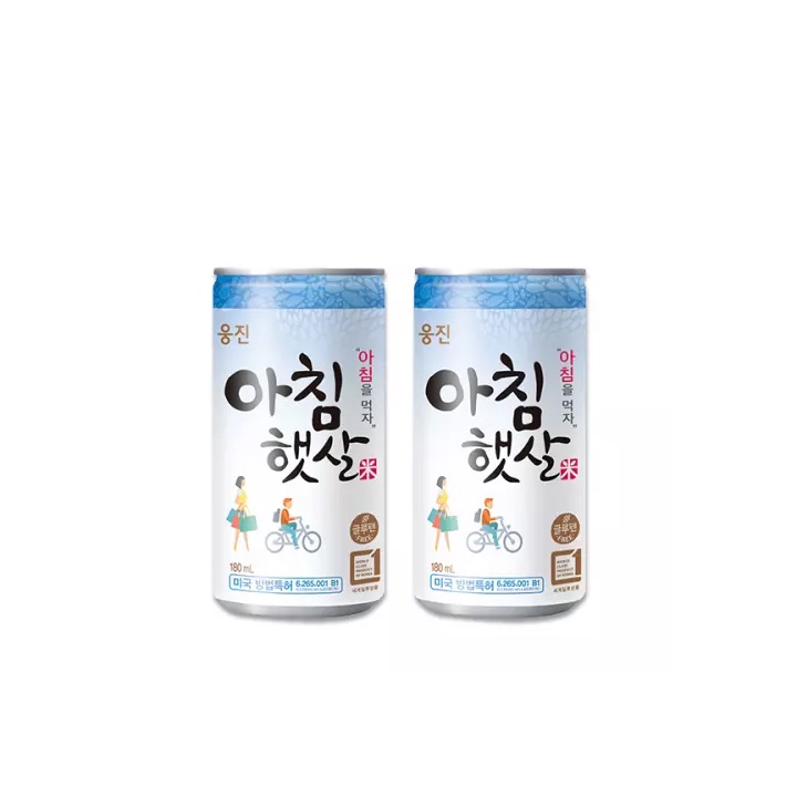 Lốc 15 Lon Nước Gạo Rang Hàn Quốc Woongjin 180ml