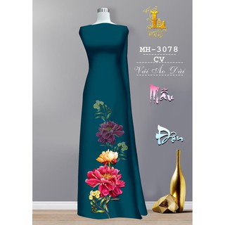 VẢI MAY ÁO DÀI IN HOA ĐẸP LUNG LINH,ẢNH THẬT (HOT) CẢ BỘ VẢI