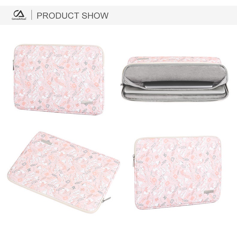 CanvasArtisan Bao Da Máy Tính Bảng Chất Liệu Chống Thấm Nước Họa Tiết Hoa Màu Hồng Cho Surface Air Pro 11 / 12 / 13 / 14 / 15 inch