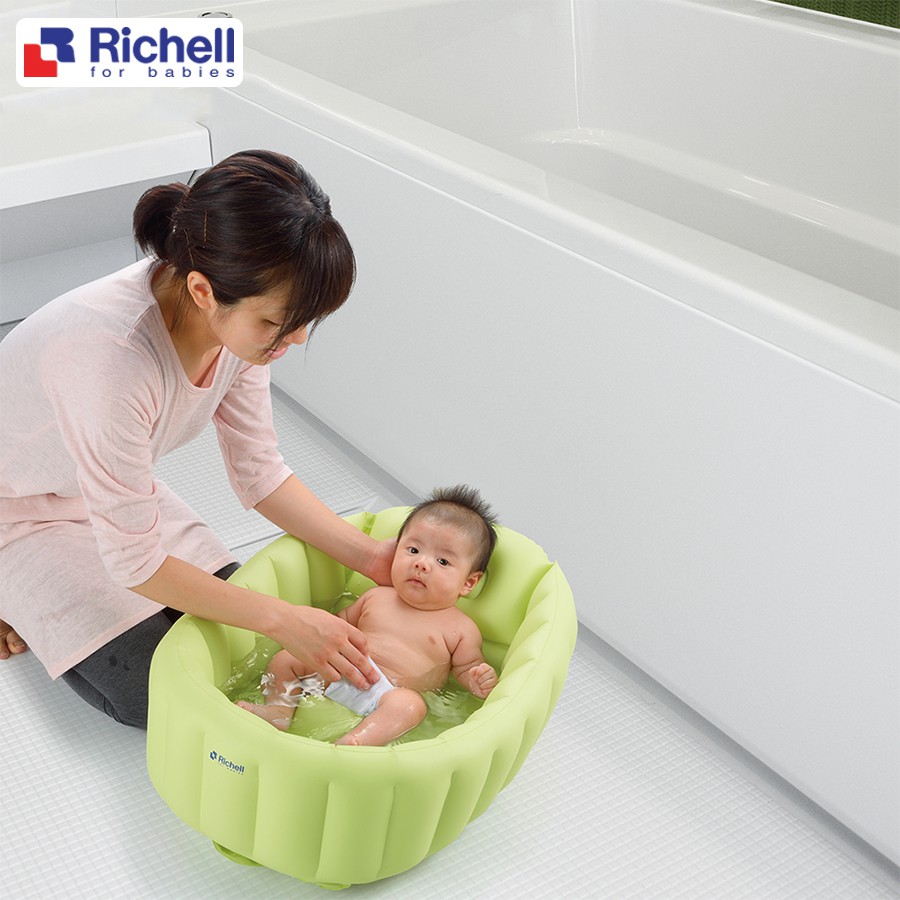 Chậu tắm phao Richell ⭐ HÀNG CHÍNH HÃNG ⭐ Chống trượt cho bé sơ sinh 100% chính hãng