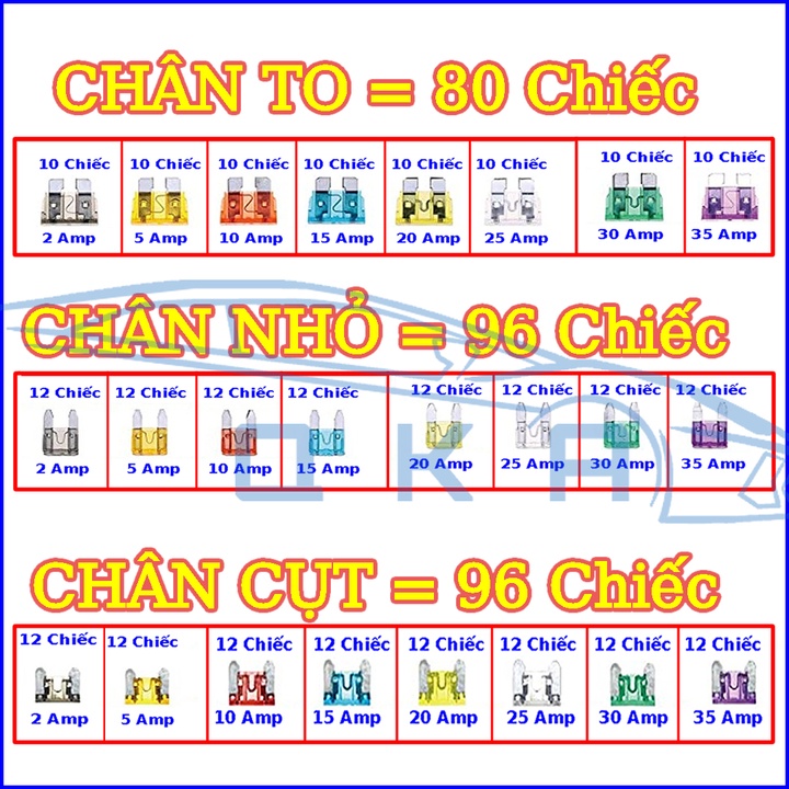 Hộp 272 Cầu Chì Xe Máy ,Cầu Chì Ô Tô , Chân Ngắn, Chân Dài, Chân Cụt