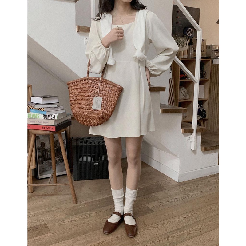 Đầm Tay Dài Thắt Eo Kiểu Dáng Đơn Giản 49606