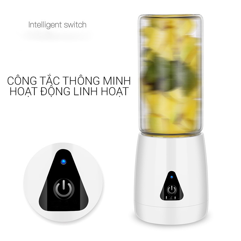 Máy Xay Sinh Tố Đa Năng - Máy Xay Sinh Tố Mini 150W - Cốc Thuỷ Tinh 400ml - Cốc Cường Lực Di Động - K1042