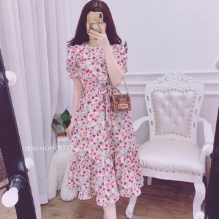 Váy hoa vintage tầng