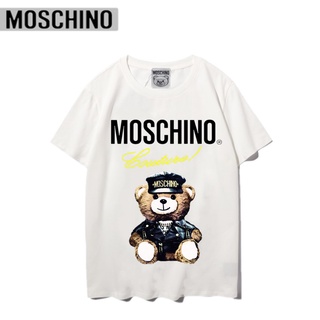 Áo thun ngắn tay in hình gấu MOSCHINO sành điệu năng động cho nam và nữ