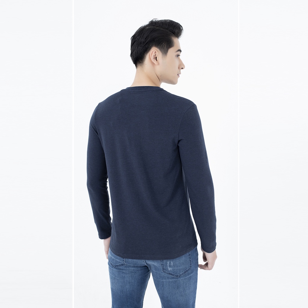 Áo thu đông dài tay nam Aristino cotton mềm in cao su  ALT010W1