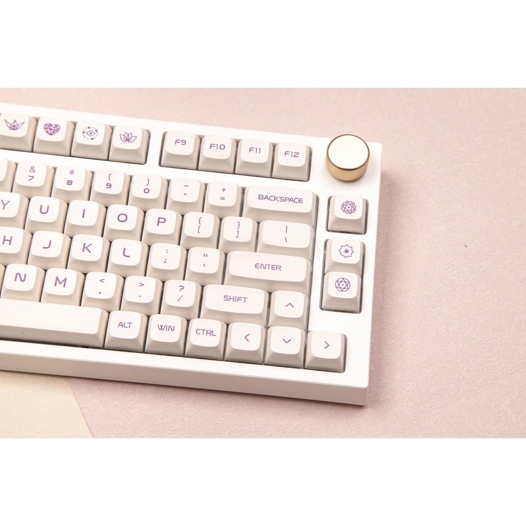 GMK Milk Purple keycaps, 132 phím keycaps XDA Cấu hình DYE-SUB Cá nhân hóa GMK Keycaps dành cho bàn phím cơ