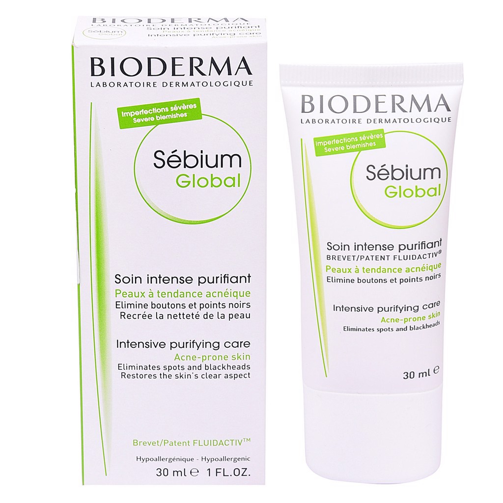 Bioderma Sebium Global - Kem Dưỡng Bioderma giảm mụn cho da dầu 30ml