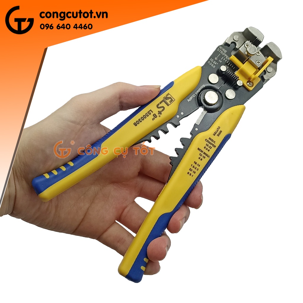 Kìm cắt tuốt dây và bấm cos LS+ LS500308
