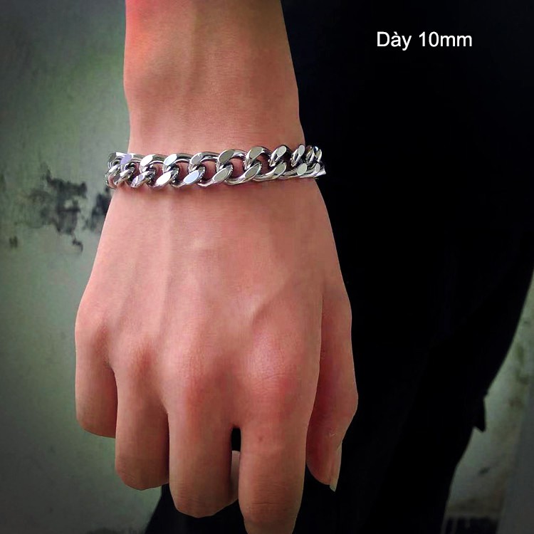 Lắc Tay Xích Teapear Đơn Giản Bảng To 6,8,10 mm Inox ko gỉ