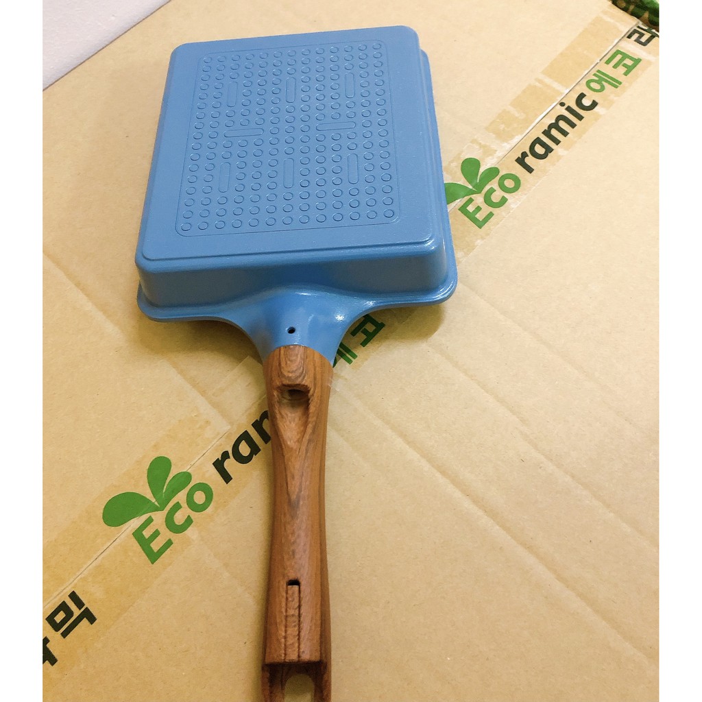 Chảo Đúc Vuông Trưng vân Đá Ecoramic Size 15*18 Cm Dùng Được Bếp Từ.