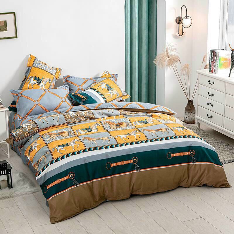 Bộ Vỏ Chăn Ga Gối Nhập Khẩu Họa Tiết Thương Hiệu Chất Liệu Cotton Poly