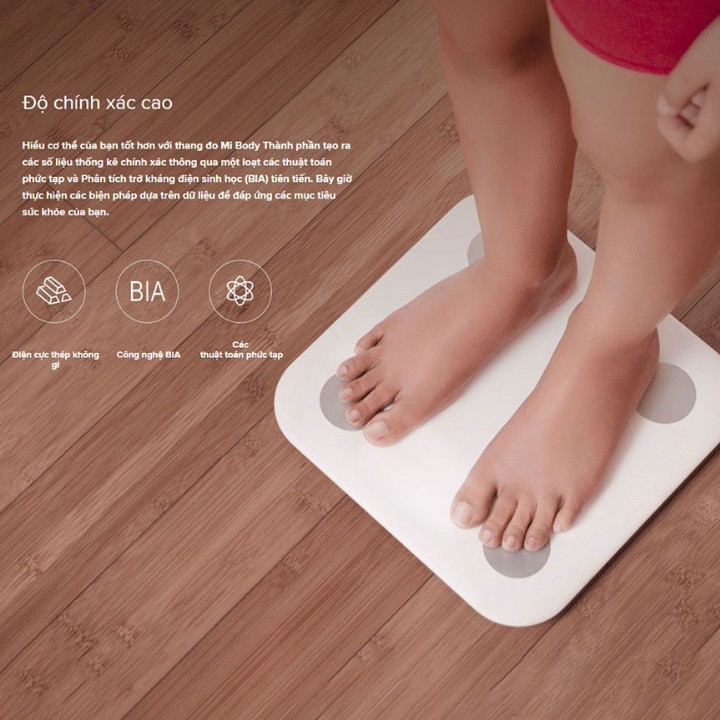 Cân điện tử thông minh Xiaomi Body Fat Scale 2 Universal , kết nối thông minh với smartphone , theo dõi sức khỏe