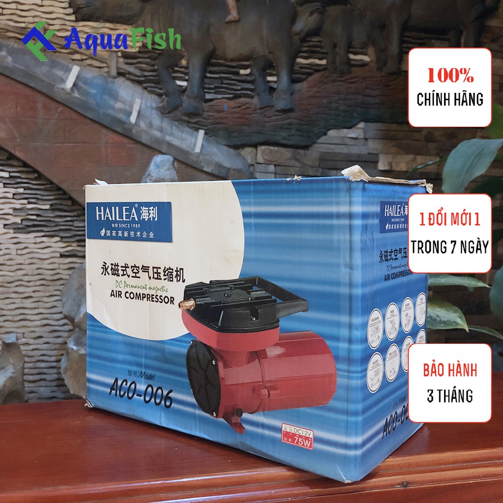 Máy Sủi Khí Oxy Hailea 55w (máy sủi chạy ắc quy 12v)