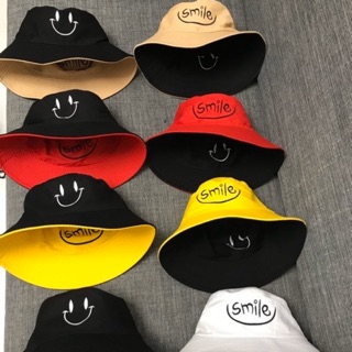 NÓN BUCKET MẶT CƯỜI ĐỘI ĐC 2 MẶT THỜI TRANG