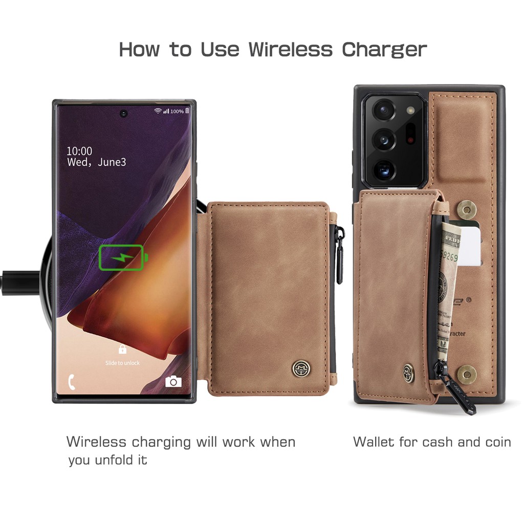 CASEME Bao Da Nắp Gập Có Nam Châm Hít Cho Samsung Galaxy Note 20 Ultra 5g Note 10 Plus Pro 9 A51 A71 S20Ultra S20Plus Note10 Note9