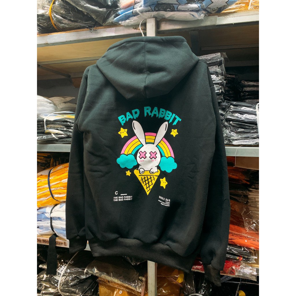 [Kèm Quà] ÁO HOODIE - ÁO KHOÁC NỈ NGOẠI Dây Kéo - Thỏ Cầu Vồng (HD1670 - Bad Rabbit - Kèm ) - AK.STORE | BigBuy360 - bigbuy360.vn