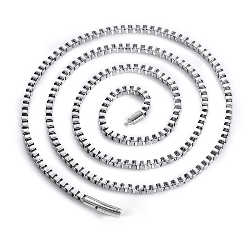 Dây chuyền nữ ô vuông khít nhí 2mm khóa gài vip sáng đẹp, không đen, cá tính