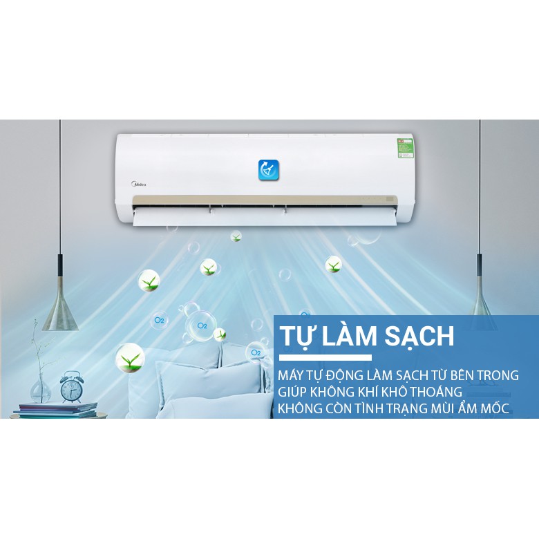 Điều hòa 1 chiều 9000BTU Midea MSMA3-10CRN1  - Miễn phí công lắp đặt - bảo hành 24 tháng