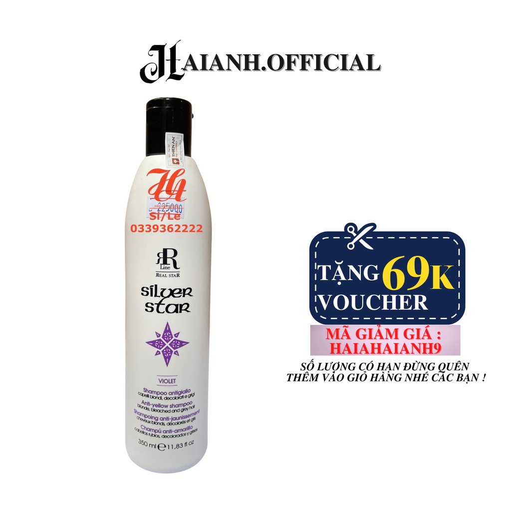 Dầu Gội Tím Khử Ánh Vàng, Chăm Sóc Tóc Giữ Mầu & Tóc Tẩy ANTI-YELLOW SHAMPOO BLONDE BLEACHED AND GREY HAIR 350ML