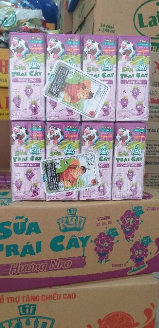 Sữa Kun Trái Cây Hương Nho 180ml set 2 vỉ