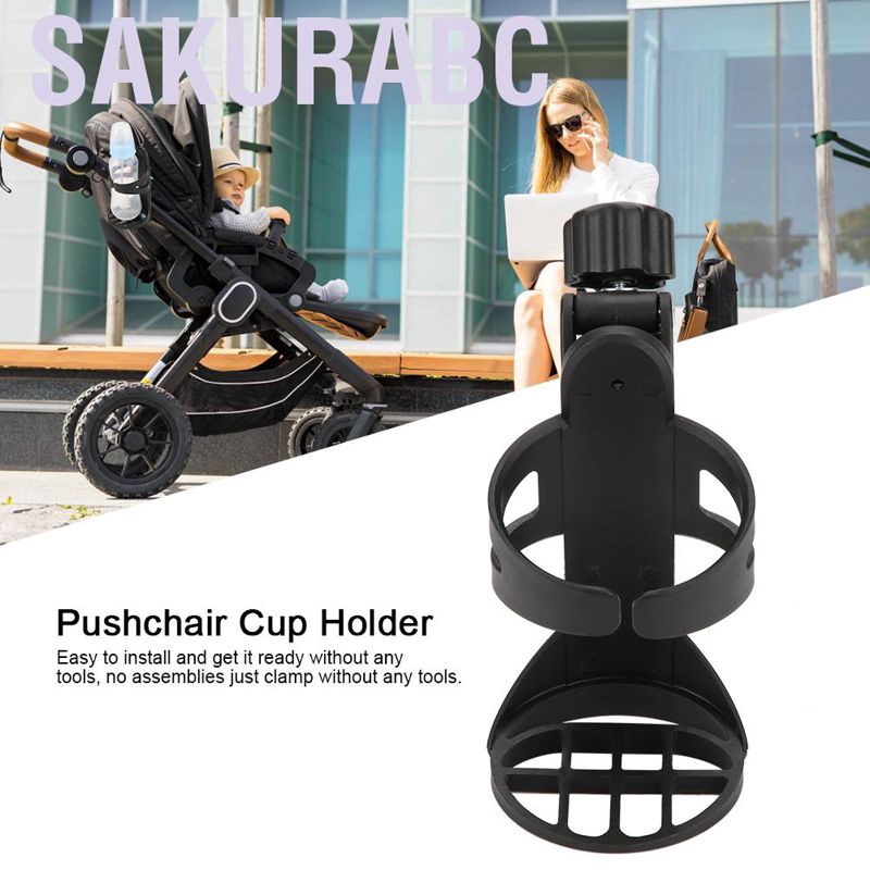 Sakurabc Holder for Bicycle Bike Baby Stroller Rotation Drink Bottle Rack 360 Degree Cup