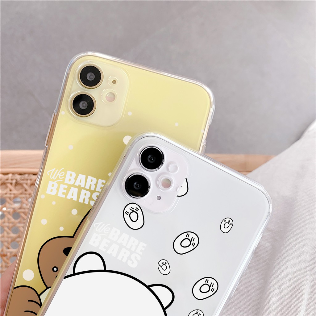 Ốp lưng iphone Bare Bear Cute viền trong chống ố 6/6plus/6s/6splus/7/7plus/8/8plus/x/xs/11/12/pro/max/plus/promax